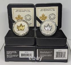 2022 and 2023 Ultra-High Relief Maple Leaf Pure 1oz Silver Coins Canada