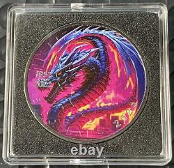 2023 1 oz Silver Cyberpunk Dragon Colorized Canada Maple Leaf Coin Capsule/COA