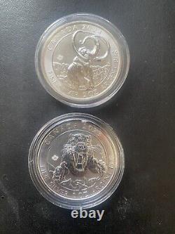 2023-2024 RCM 2 oz Silver Ice Age of Canada-Smilodon Sabre-tooth Cat & Mammoth