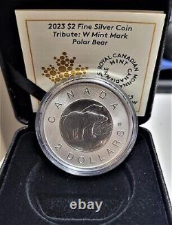 2023 CAN $2 POLAR BEAR W Winnipeg Mint Mark 1oz. 9999 Pure Silver