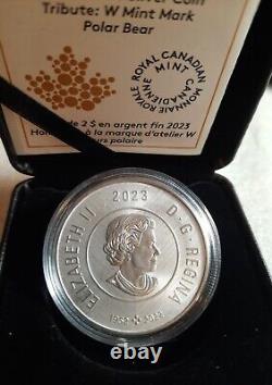 2023 CANADA $2 POLAR BEAR W Winnipeg Mint Mark 1oz. 9999 Pure Silver Coin