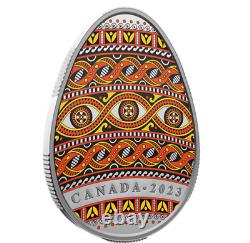 2023 CANADA $20 Ukrainian Pysanka 1oz. 9999 Pure Silver Egg Shaped Coin #2720