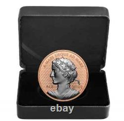 2023 CANADA $50 PAX PEACE DOLLAR Rose Gold Playted 5oz. 9999 Pure Silver Coin