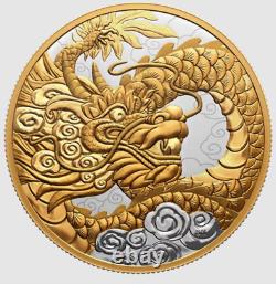 2023 Canada Heavenly Dragon 5 oz PURE silver with gold $50 coin No ebay tax