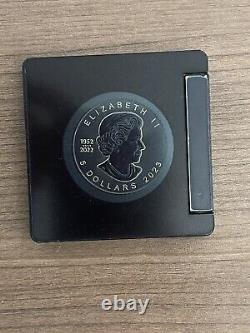2023 Canada Maple MAPLE IN MOURNING Black Rhodium 1 Oz Silver 250 Mintage