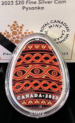 2023 Traditional Ukrainian Pysanka 1oz. 9999 Silver Egg-Shaped coin Canada