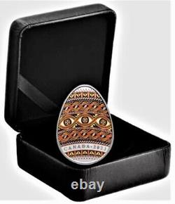2023 Traditional Ukrainian Pysanka? $20 Proof Silver Egg-Shaped Coin