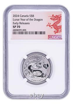 2024 $8 Canada Silver Lunar Year of the Dragon NGC SP70 Early Releases