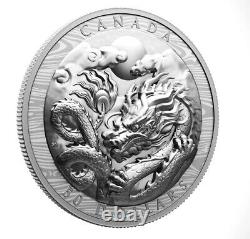 2024 Canada DRAGON Extraordinarily High Relief EHR 3 oz 100.74g Silver BOX COA