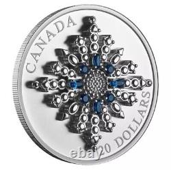 2024 Canada Sapphire Jubilee Snowflake Brooch 1 oz Silver Matte Proof BoxCOA New