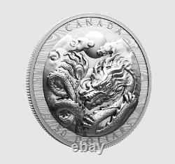 2024 Canada Year Of The Dragon R&d Two Sided Ehr $50 99.99% Pure Silver Coin