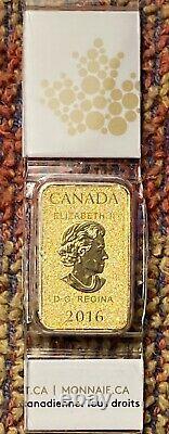 $25 2016 1/10oz Royal Canadian Mint 1/10oz Gold Bar From 5 Bar Set