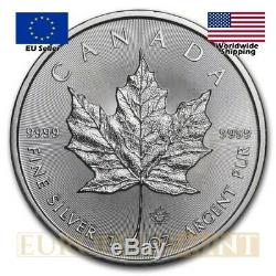 25 x 2020 1oz $5 CAD Canadian Silver Maple Leaf (tube)
