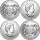 4x Canada 3/4 Oz. Silver. 9999 Fine 2012 War Of 1812 Bu $1 Coins 3 Oz Total