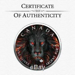$5 Canada 1 oz Silver Maple Leaf SPIRIT LION. 9999 Box, Capsule, Coa