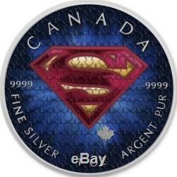 $5 Canada 1 oz Silver SUPERMAN ORIGINAL LOGO. 9999 Box, Cap, Coa, & Box