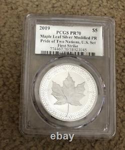 $5 Silver Pride Of 2 Nations Maple Leaf