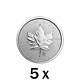 5 Oz 5 X 1 Oz 2019 Silver Maple Leaf Coin Rcm. 9999 Ag Royal Canadian Mint