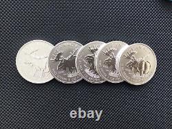5 pcs 2012 Canada Wild Life Moose 1 oz silver coins BU