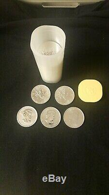 5 x 2020 1 oz Canadian Maple silver coins. 9999 brand new