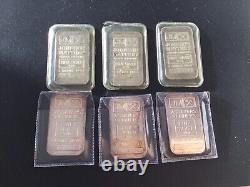 6 JM Johnson Matthey 1 oz Silver Bars Each 3 In Consecutive Numbers