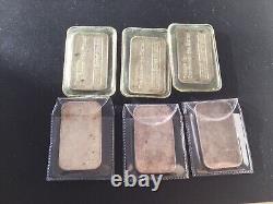 6 JM Johnson Matthey 1 oz Silver Bars Each 3 In Consecutive Numbers
