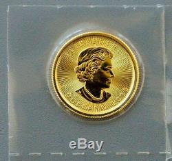 Authentic 2018 Canada Maple Leaf 1/10 oz. 9999 Gold $5 Coin BU Mint In Capsule
