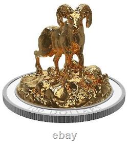Bighorn Sheep Sculpture Majestic Canadian Animals 2017 Canada 10oz Silver Coin