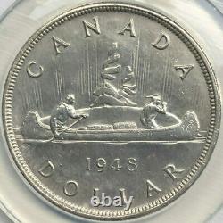 CANADA 1948 One 1 Dollar Silver Royal Canadian Mint $1 KM 46 LOW mintage 18,780