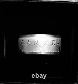 CANADA MAPLE 1oz PURE 99.99 SILVER-RING BAND HANDCRAFTED SIZE 10 TO 15