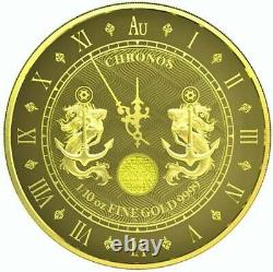 CHRONOS 2021 $10 1/10 oz Pure Gold Proof Like Coin in Capsule Tokelau