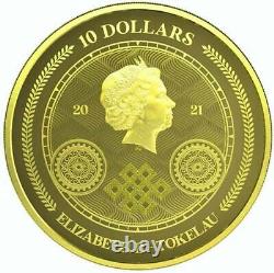 CHRONOS 2021 $10 1/10 oz Pure Gold Proof Like Coin in Capsule Tokelau