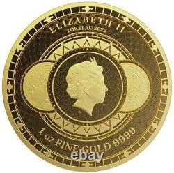CHRONOS 2022 $100 1 oz Pure Gold Proof Like Coin in Capsule Tokelau