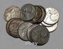 Canada $10 FV 80% Silver Coinage 1x Roll of 40x pre-1967 Canadian Quarters