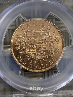 Canada 1913 $10 Gold Coin MS64 PCGS gold reserve