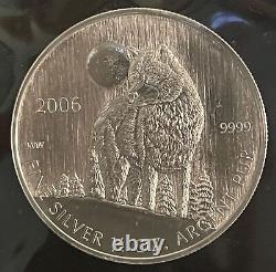 Canada 2006 1/2 Oz. 9999 Silver'wolf', 8 Coins In Orig Govt Sleeves-gem Bu
