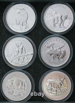 Canada 2011-2013 $5 Wildlife Series Set of six 1 oz silver coins