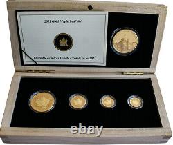 Canada 2011 Maple Leaf Set Gold 4 Coin Silver Medallion Coin Royal Canadian Mint