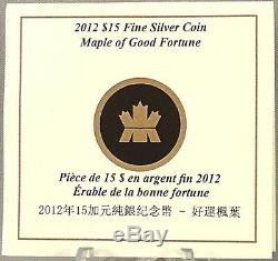 Canada 2012 $15 Maple of Good Fortune 1 oz. Pure Silver Hologram Proof Coin