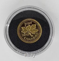 Canada 2012 Farewell To The Penny 1/25 oz. Gold. 9999 Proof Coin