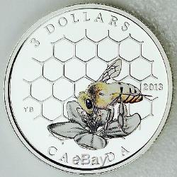 Canada 2013 $3 Bee & Hive, Animal Architects Series #1, 1/4 oz Pure Silver Coin