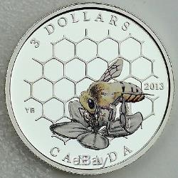 Canada 2013 $3 Bee & Hive, Animal Architects Series #1, 1/4 oz Pure Silver Coin