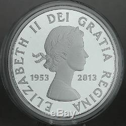 Canada 2013 $50 Queen Elizabeth II Coronation 5 oz Pure Silver Color Proof Coin