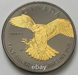 Canada 2014 1 oz. 999 Peregrine Falcon Gold Gilded & Ruthenium Silver Coin