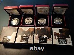 Canada 2014 $20 Proof 1 oz. 9999 Silver Bison Series of Coins (Lot of 4)