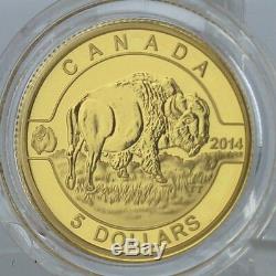Canada 2014 $5 Bison O Canada 1/10 oz. 99.99% Pure Gold Proof Coin