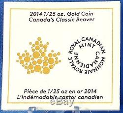 Canada 2014 Beaver Canadas Classic Coin Design 50-Cents Pure Gold