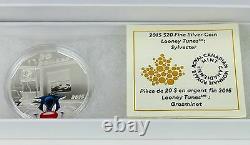 Canada 2015 $20 Sylvester Cat Looney Tunes1 oz. 99.99% Pure Silver Color Proof