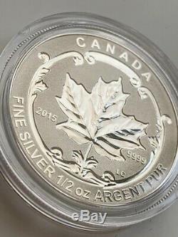Canada 2015, Fine Silver Maple Leaf Fractional Set 5 Coins Royal Canadian Mint