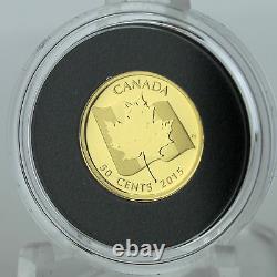 Canada 2015 Maple Leaf with Canada Flag 1/25 oz. Pure Gold Proof Coin